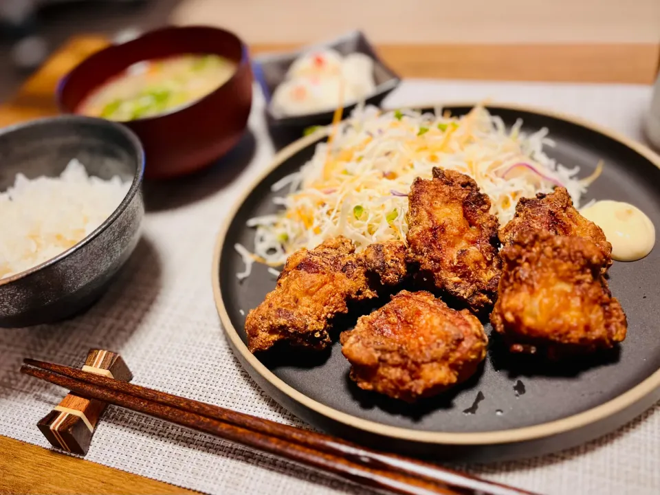 唐揚げ定食|ぽんかんさん