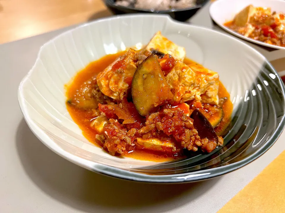 挽肉と茄子と豆腐のトマト煮|かなっぺさん