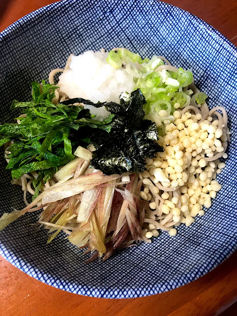 Snapdishの料理写真:自家製手打ち蕎麦(キタワセ)夏野菜の冷蕎麦|Miekoさん