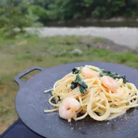 海老とほうれん草のクリームパスタ|melさんさん