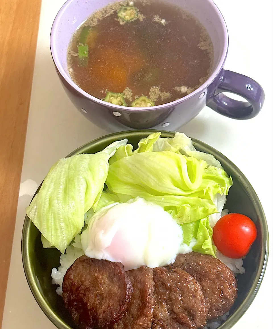 Snapdishの料理写真:ミニステーキ丼献立|besさん