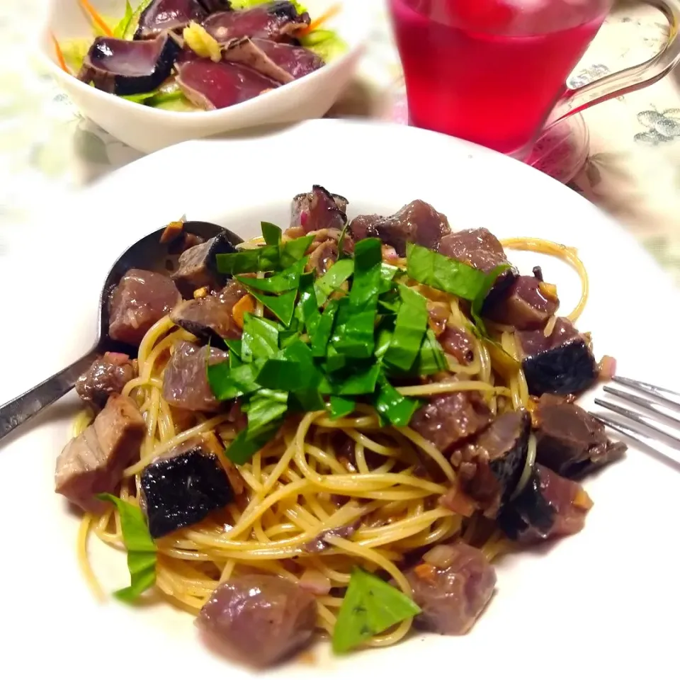 鰹の冷製パスタ|うたかた。さん