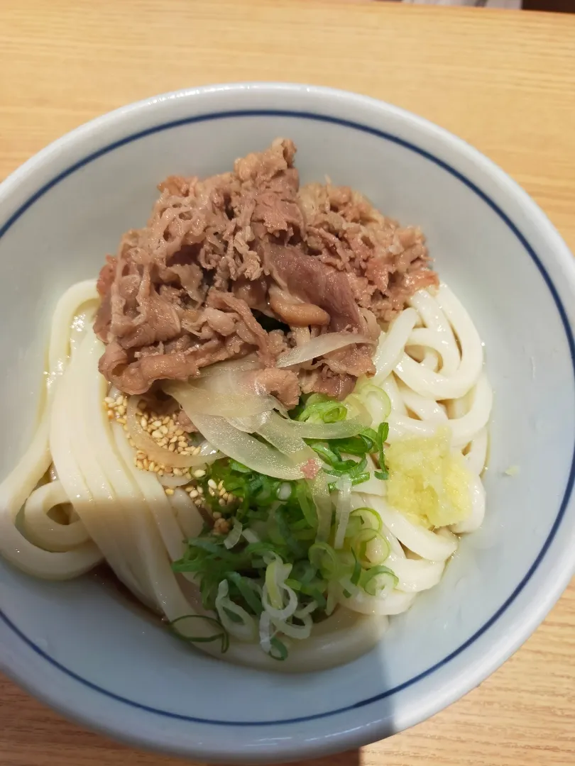 Snapdishの料理写真:高松空港でさぬき麺業の肉ぶっかけ（冷や）|フージさん