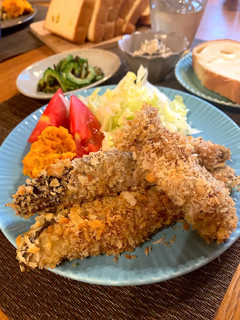 Snapdishの料理写真:茄子肉巻きフライとエリンギ肉巻きフライ|いちごさん