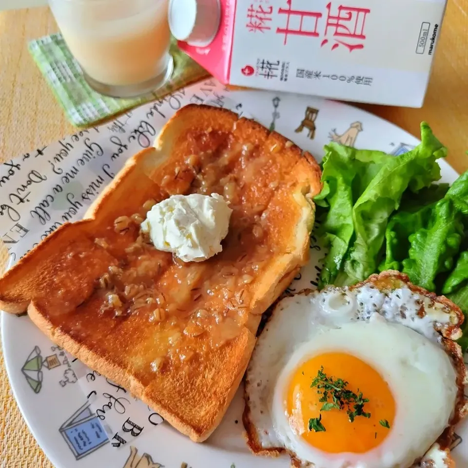 糀甘酒ともろみ味噌トースト|ポトスさん