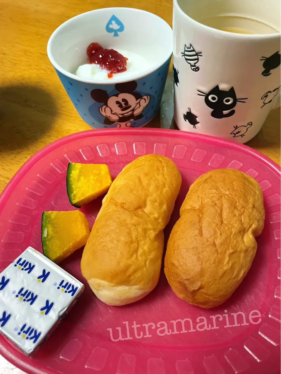 Snapdishの料理写真:＊子ども作。休日仕事前朝ごはん♪＊|ultramarineさん