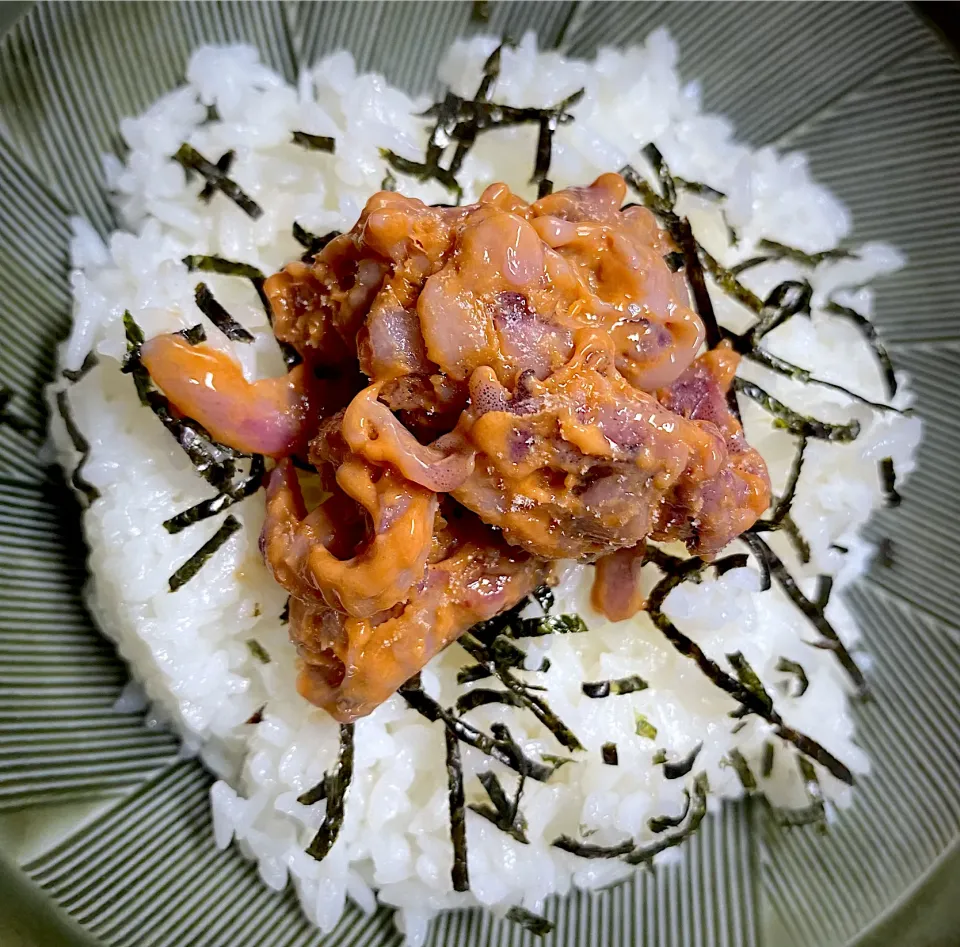 🦑イカの塩辛ご飯🍚|すくらんぶるえっぐさん