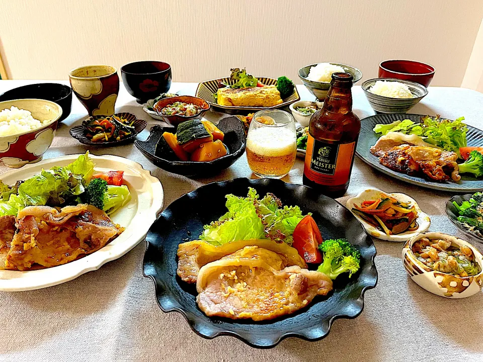 霧島黒豚メインの晩ごはん🐖🍺|ゆかりさん