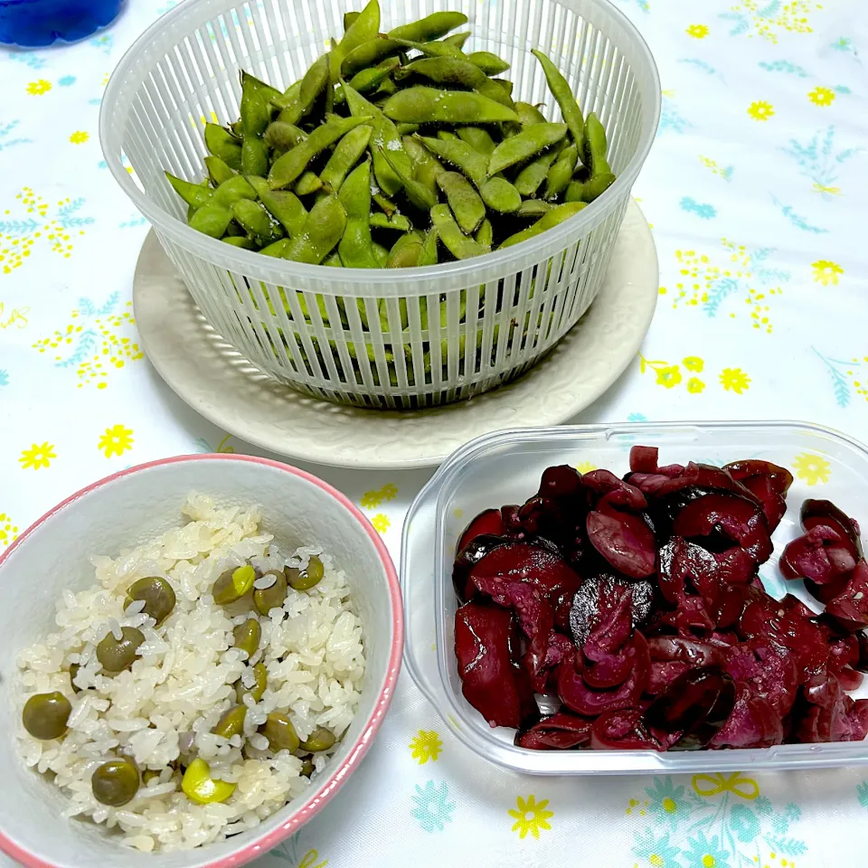 だだ茶豆の炊き込みご飯　　手作りしば漬け|ＥMＩさん