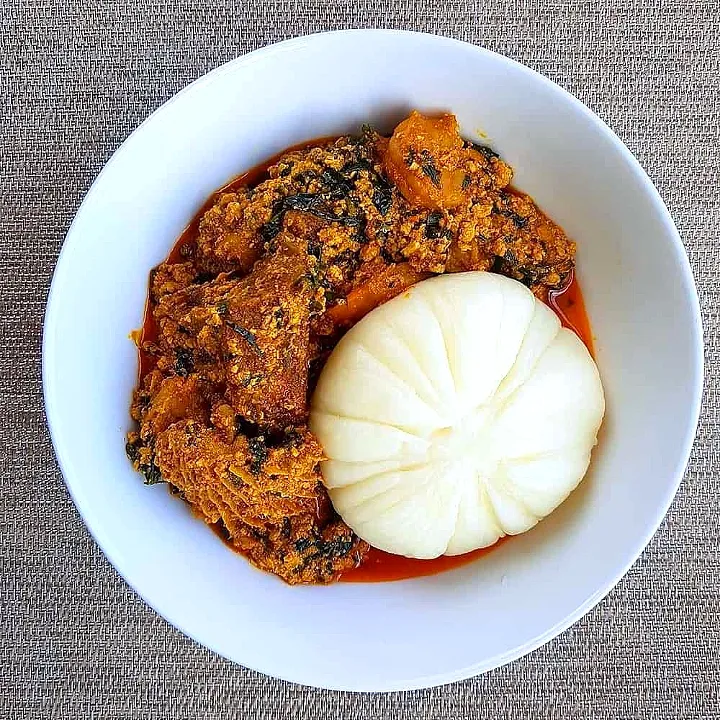 Pounded yam and Egusi soup.
Nigeria to the world!|MOさん