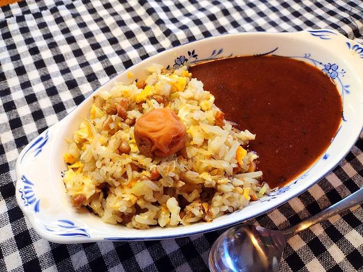 納豆焼き飯カレー|ドッコイさん