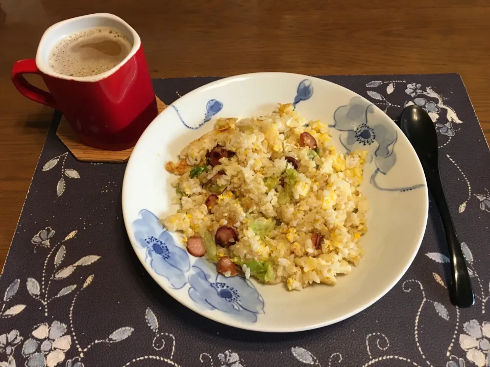 炒飯、ホットコーヒー(朝ご飯)|enarinさん