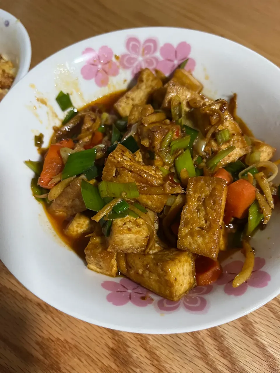 Mala stir fried firm tofu with with leek|Florrieさん