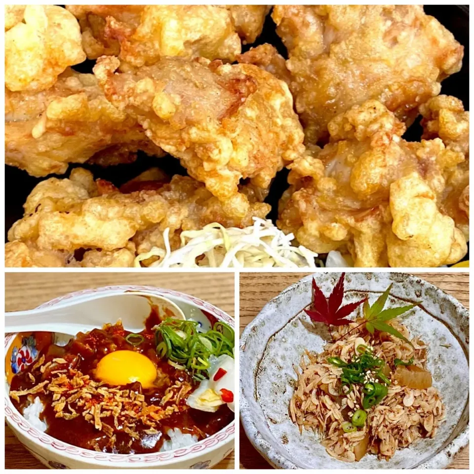 ザンギ&和風ドミグラ丼de晩ごはん|ばくあんしゃさん