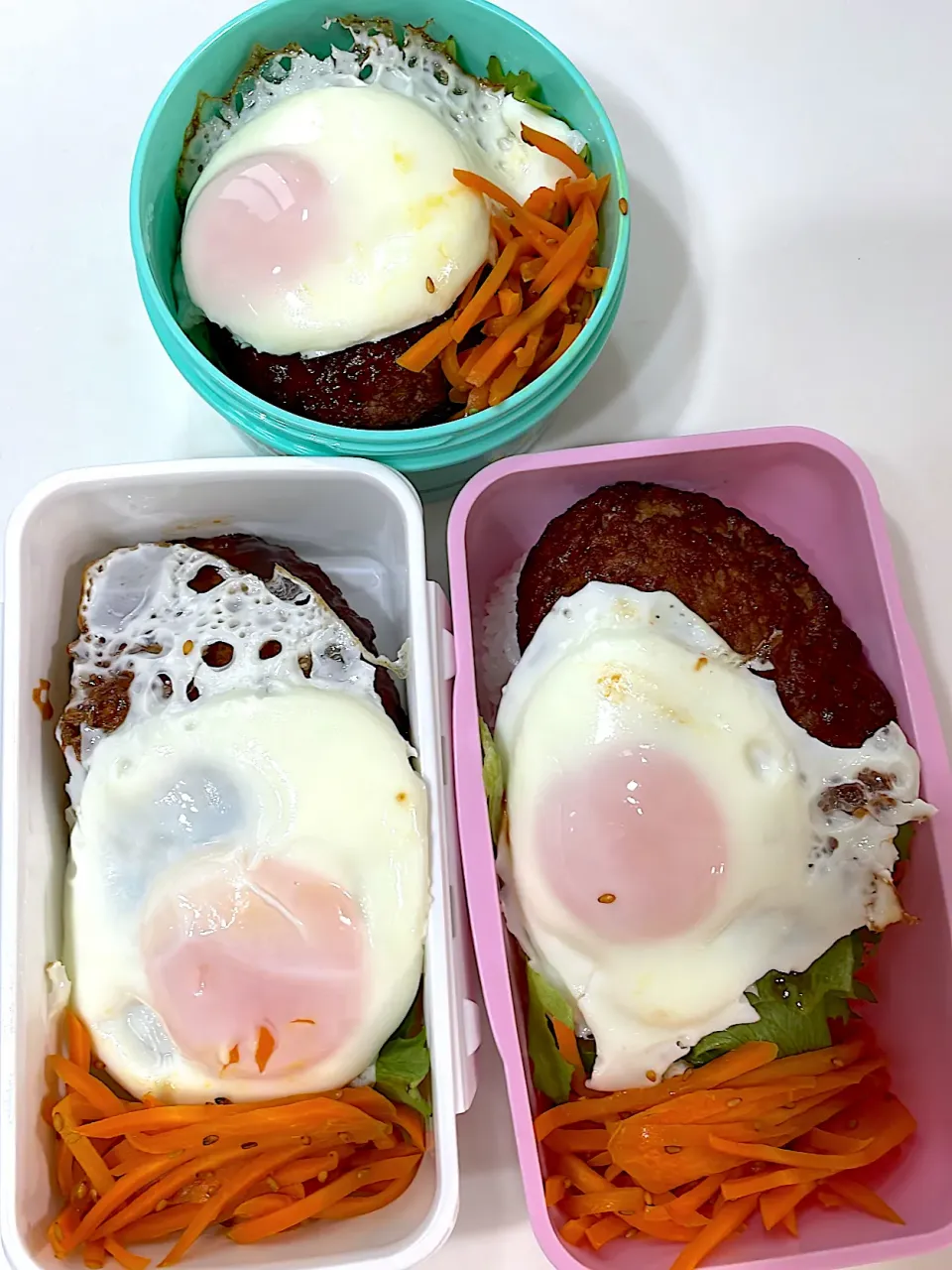 Snapdishの料理写真:おうち弁当✨ロコモコ丼ふう💕|Michiko Okamotoさん