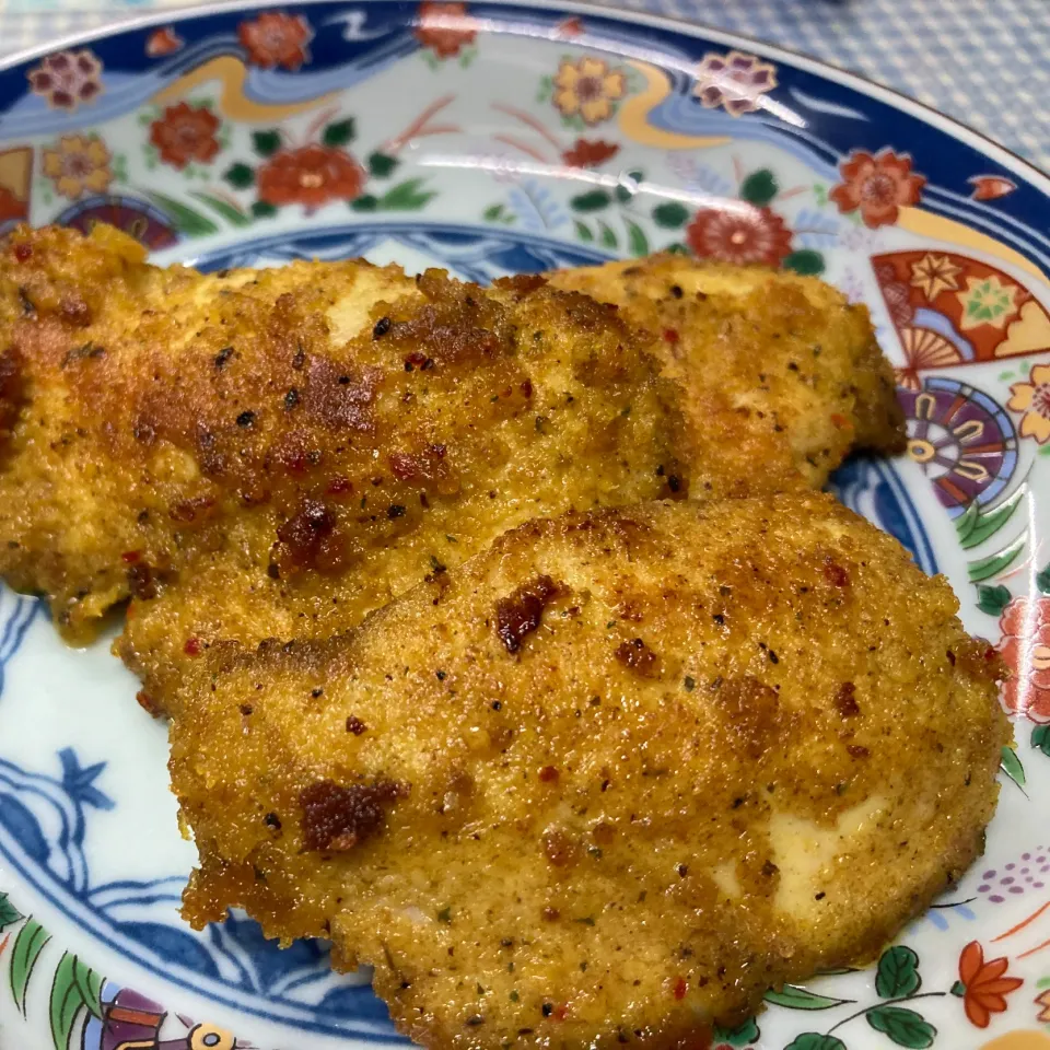 鶏胸肉のカレーパン粉焼き|ここさん