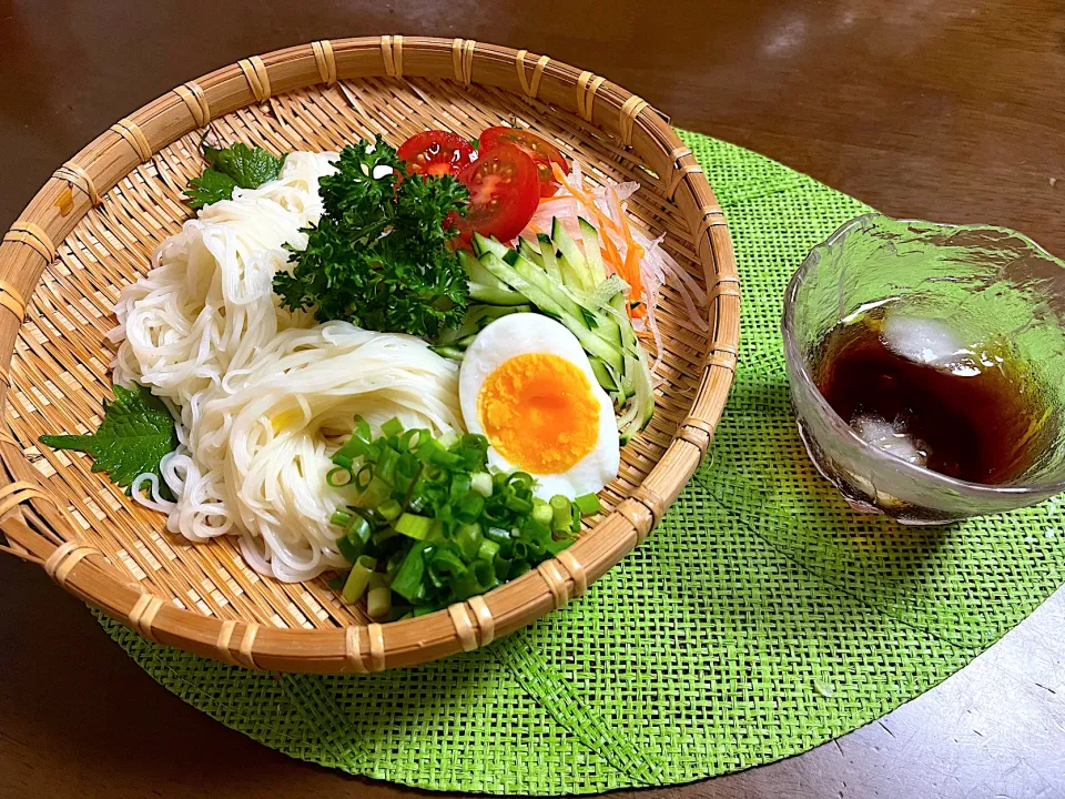 夜食の素麺|まなほさん