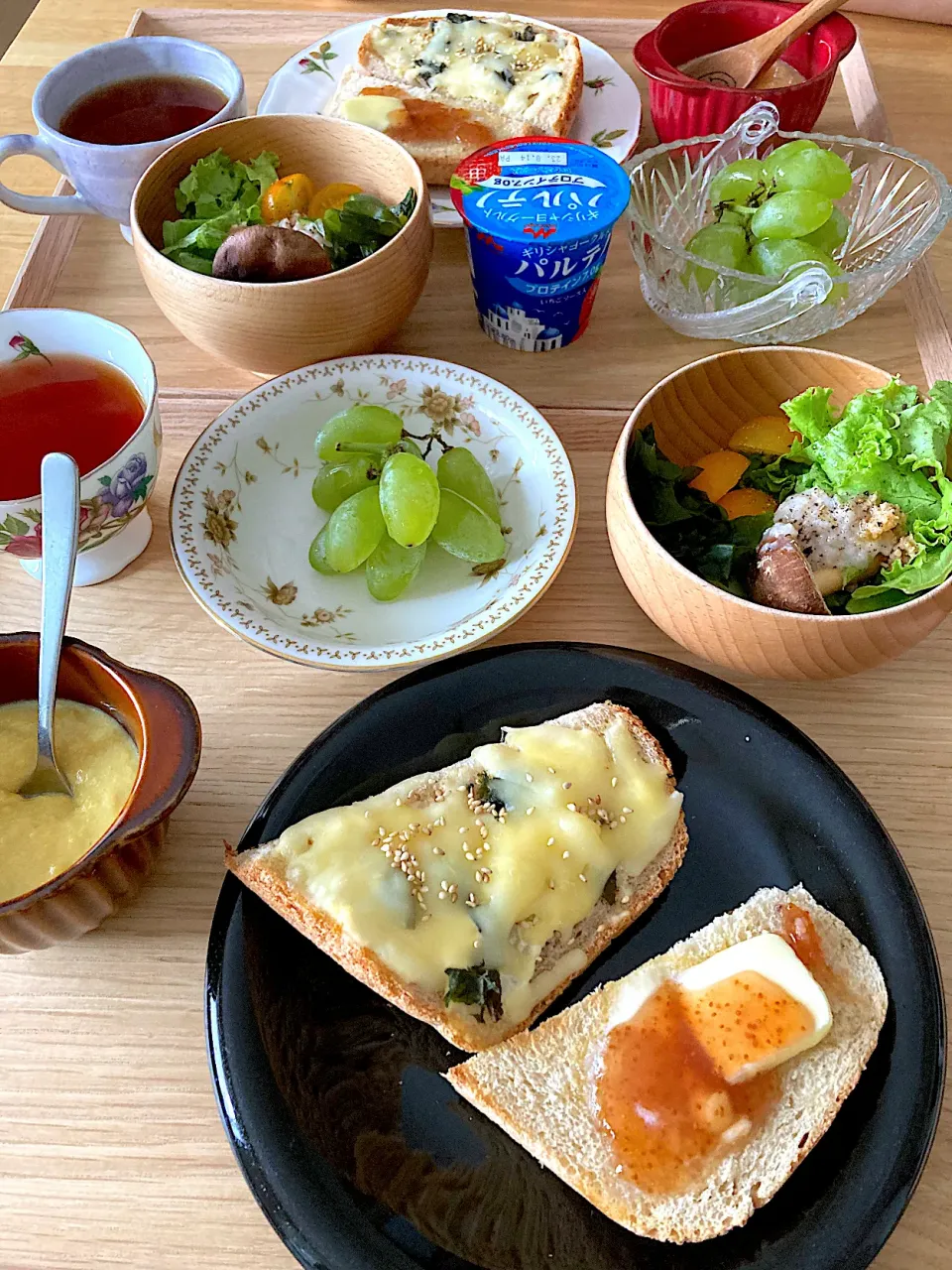 Snapdishの料理写真:朝ゴパン(n´—｀n)☘️|さくたえさん