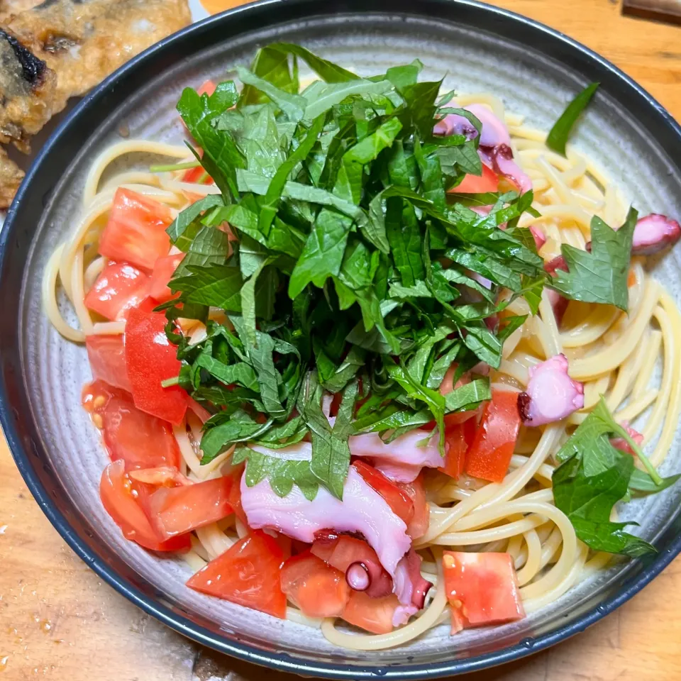 トマト🍅とタコ🐙の冷製パスタ|ミカさん