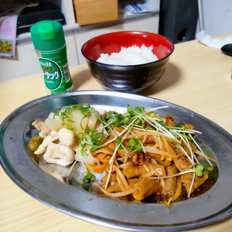 豚ホルモン味噌味と鶏むね焼き鳥塩。|ariyo4200さん