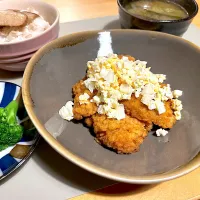 Snapdishの料理写真:チキン南蛮自家製タルタルソースと|かなっぺさん