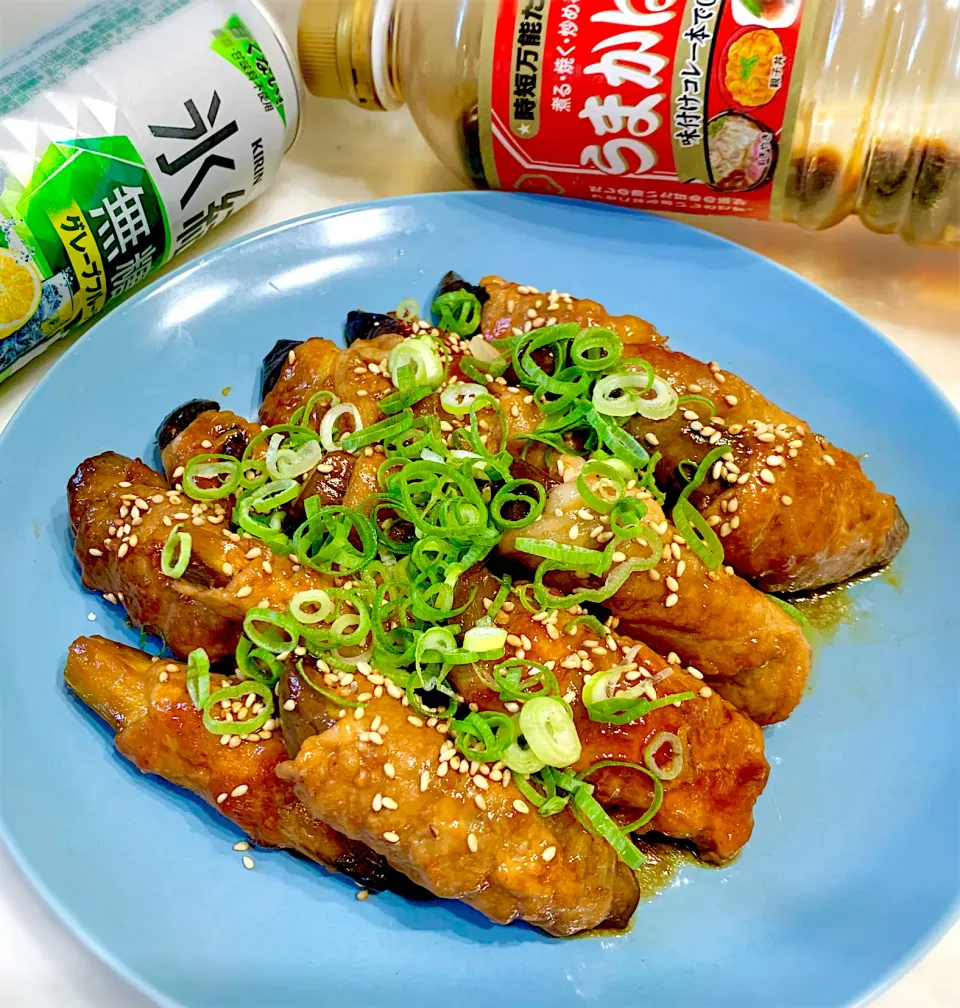 からあげビールさんの料理 【おうち居酒屋ごはん】うまかジャン照り焼き茄子の肉巻き|ひろりんさん