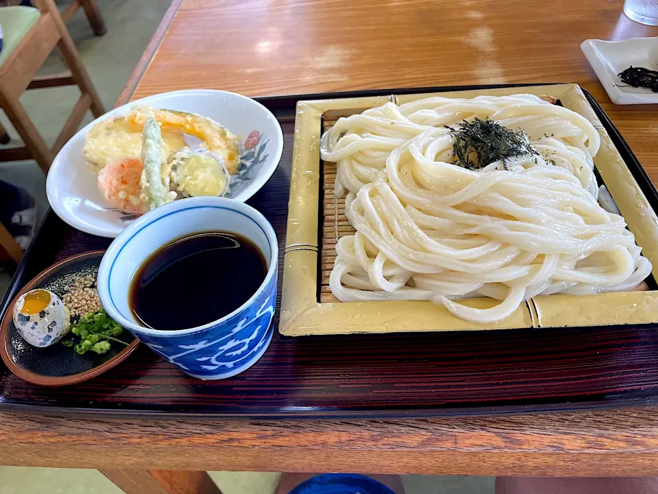 野菜天ざるうどん|とみさんさん