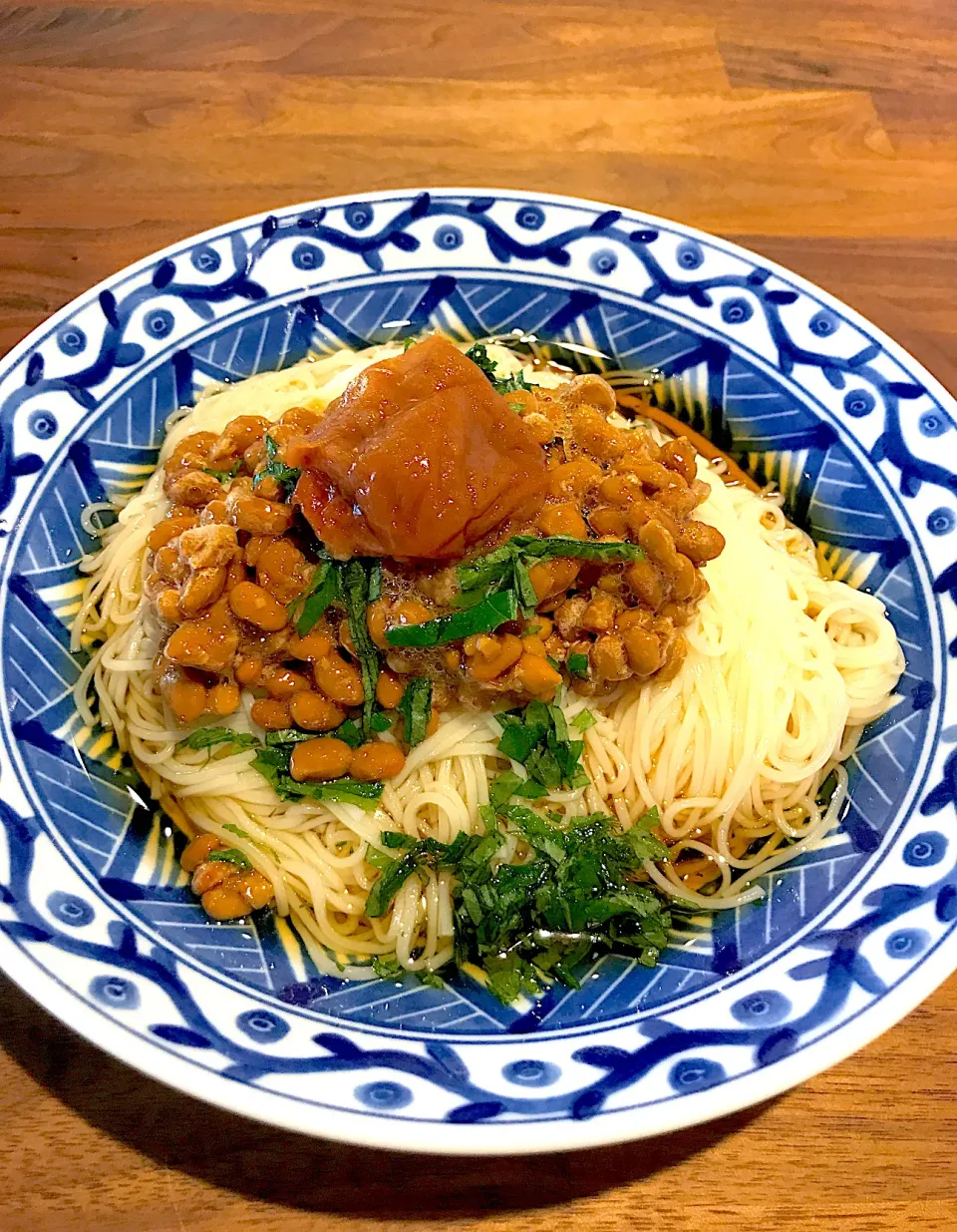 Snapdishの料理写真:冷やし納豆梅そうめん|Nawaさん