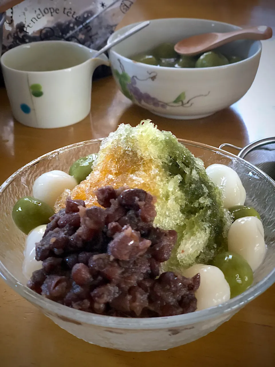 ほうじ茶と抹茶の白玉小豆かき氷|さらっと🍀さん