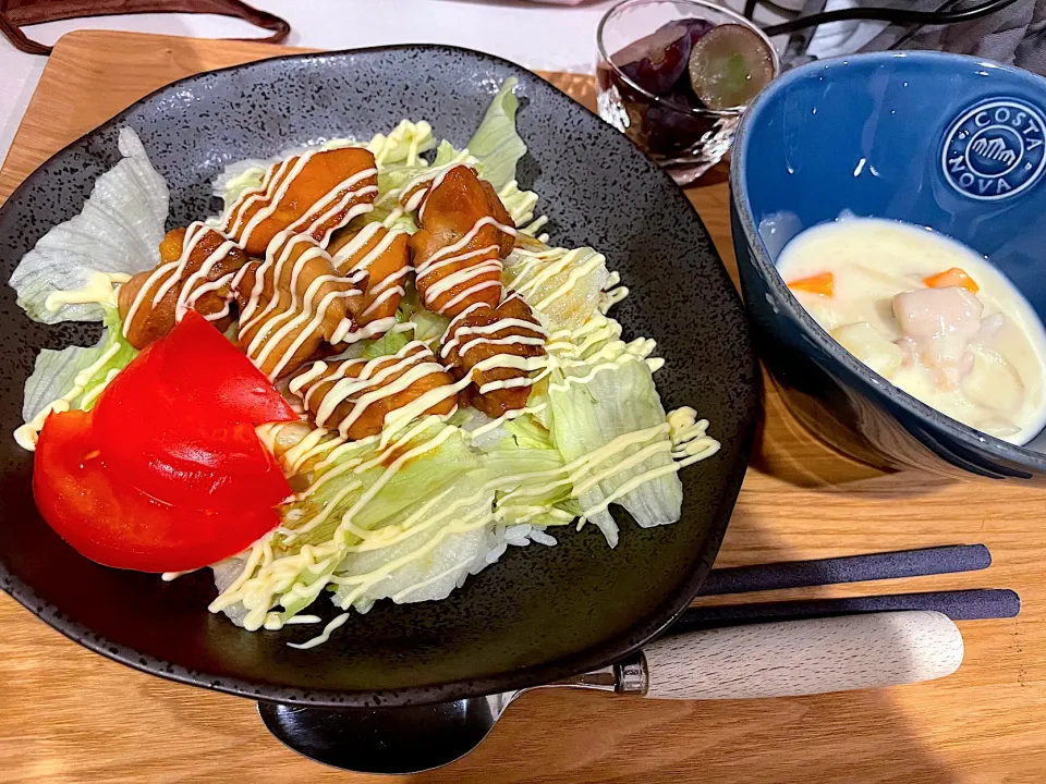 サラダチキンボウルとクリームシチュー|ゆっちさん