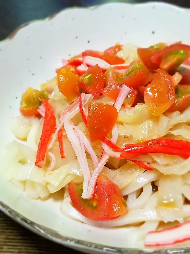 ひんやり冷凍トマトうどん🍅|ぱんだのままんさん