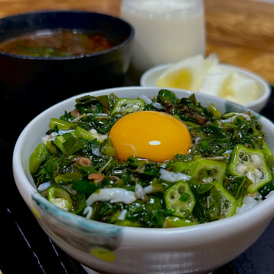 緑のトロネバ丼|くまちゃんさん