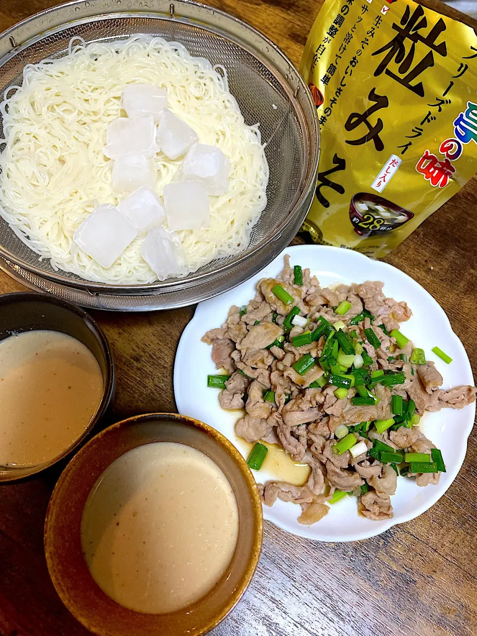 豆乳味噌ダレ素麺|こむぎさん