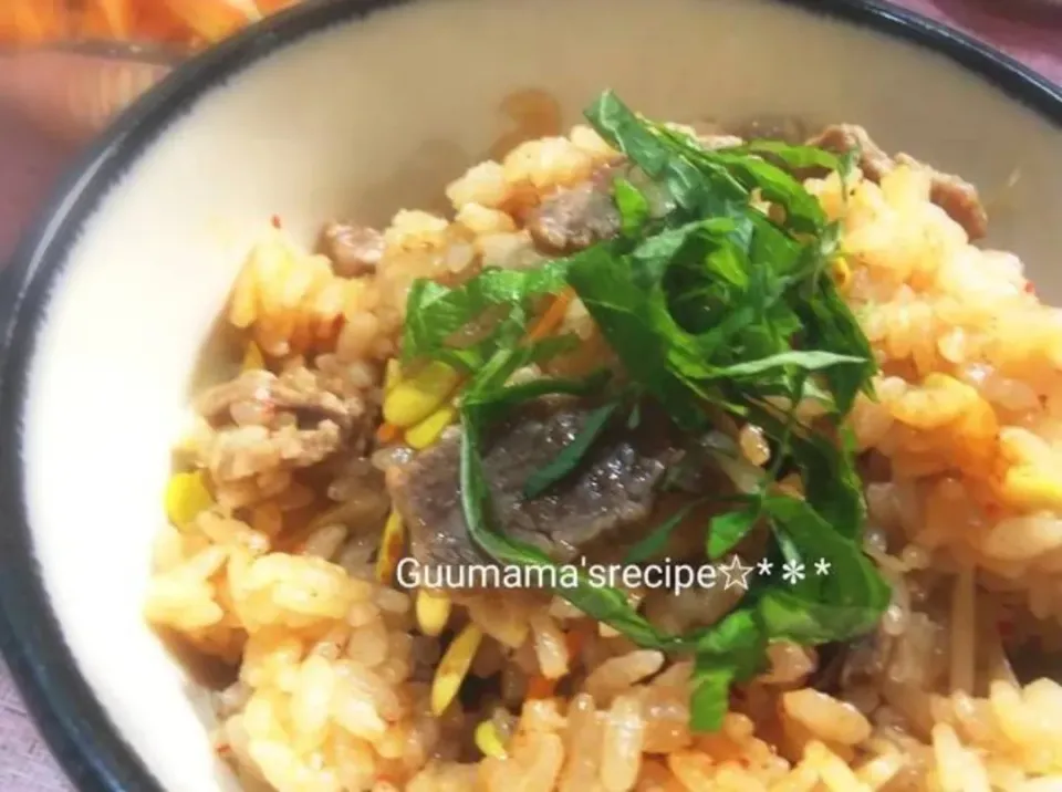 お肉少しで大満足♡ビビンバ風炊き込みご飯|Guuママさん