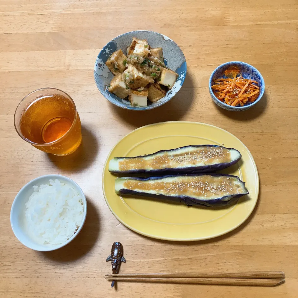 茄子のみそダレと厚揚げ豆腐のみぞれ煮|ちゃみこさん