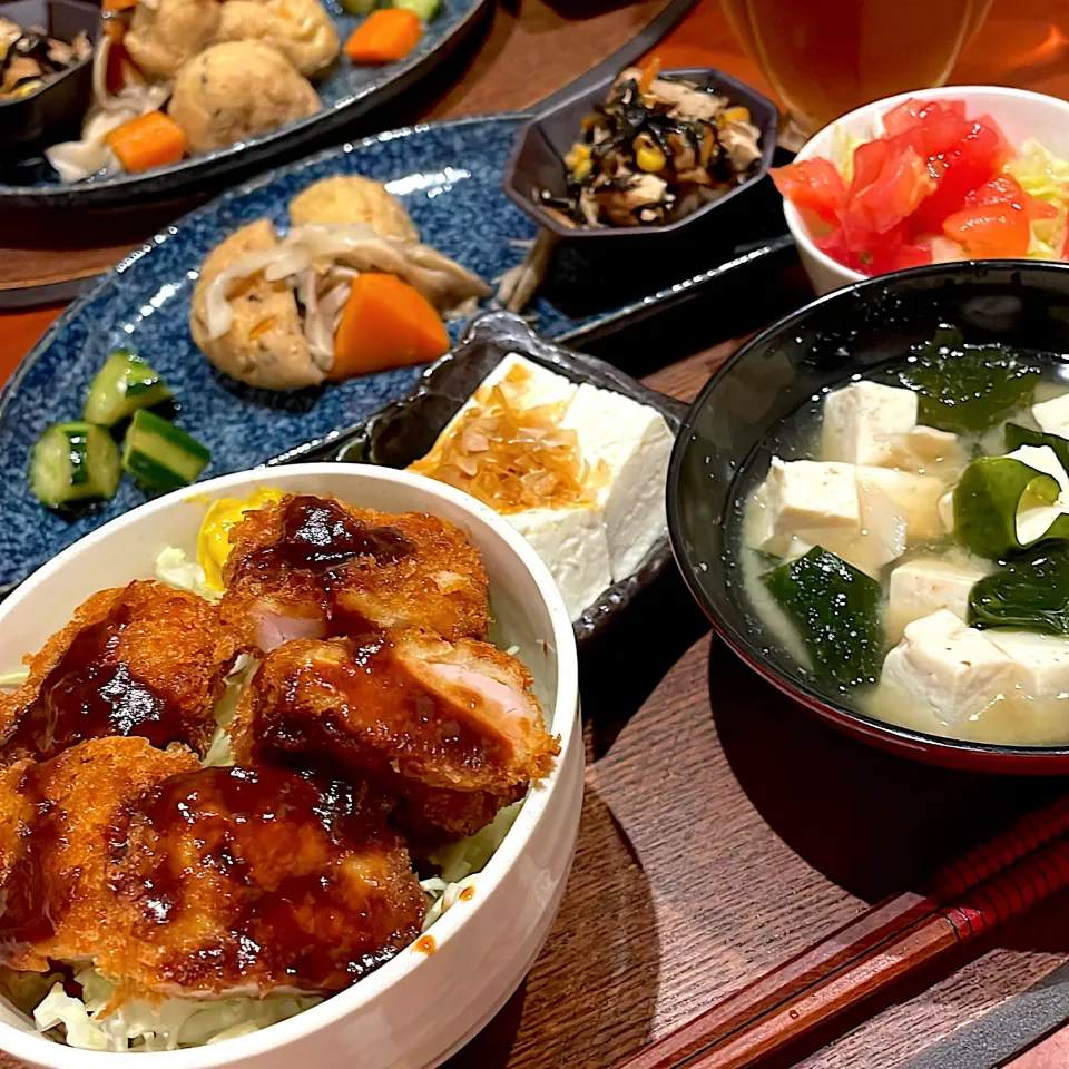 味噌カツ丼のお夕飯|mokoさん