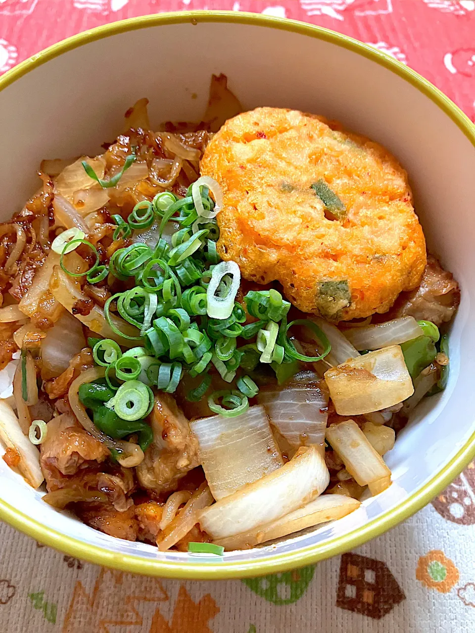 キムチチヂミと野菜炒め丼|KAORUNSHEEPさん