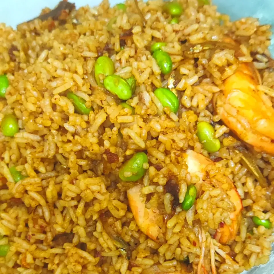 Fried Rice with Edamame and Prawn|simatasepetさん