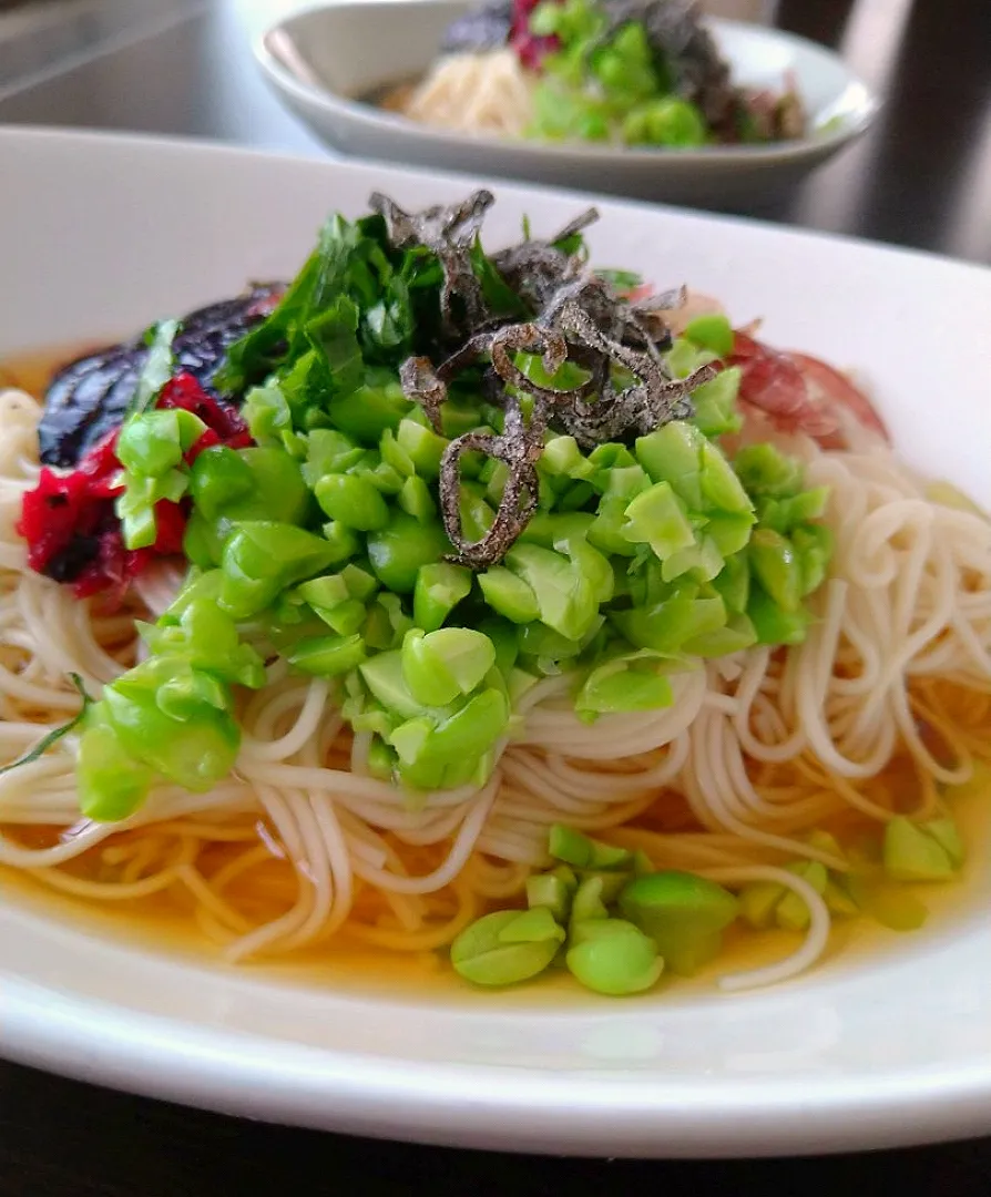 古尾谷りかこさんの料理 ずんだそうめん|とだともさん