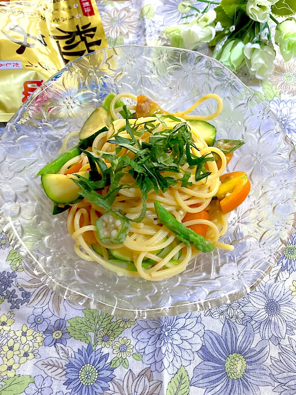 粒みそで冷製パスタ🌻|ringonamaさん