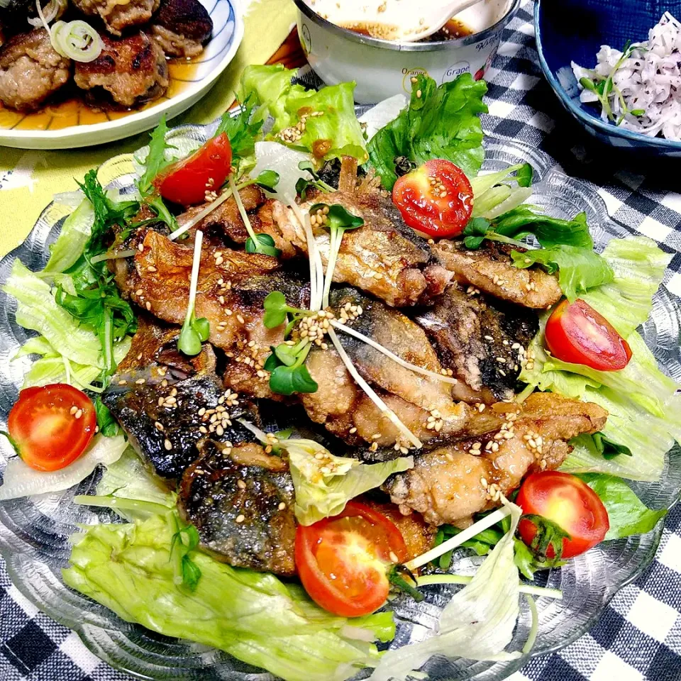 パリっとジュシー😋
揚げサバの香味だれ🐟|とまと🍅さん