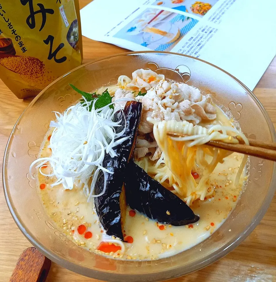 Snapdishの料理写真:マルコメレシピ❗スープまで飲み干すピリ辛素麺|ナオミさん