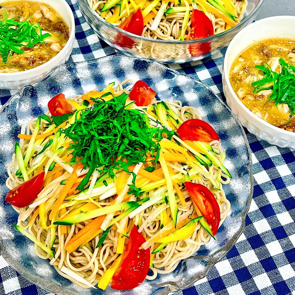 塩サバで香ばしい！冷や汁蕎麦|まめもにおさん