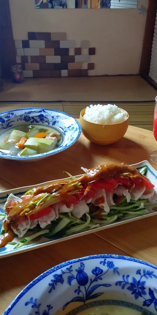 Snapdishの料理写真:・焼きネギのせ棒々鶏|みるめいさん