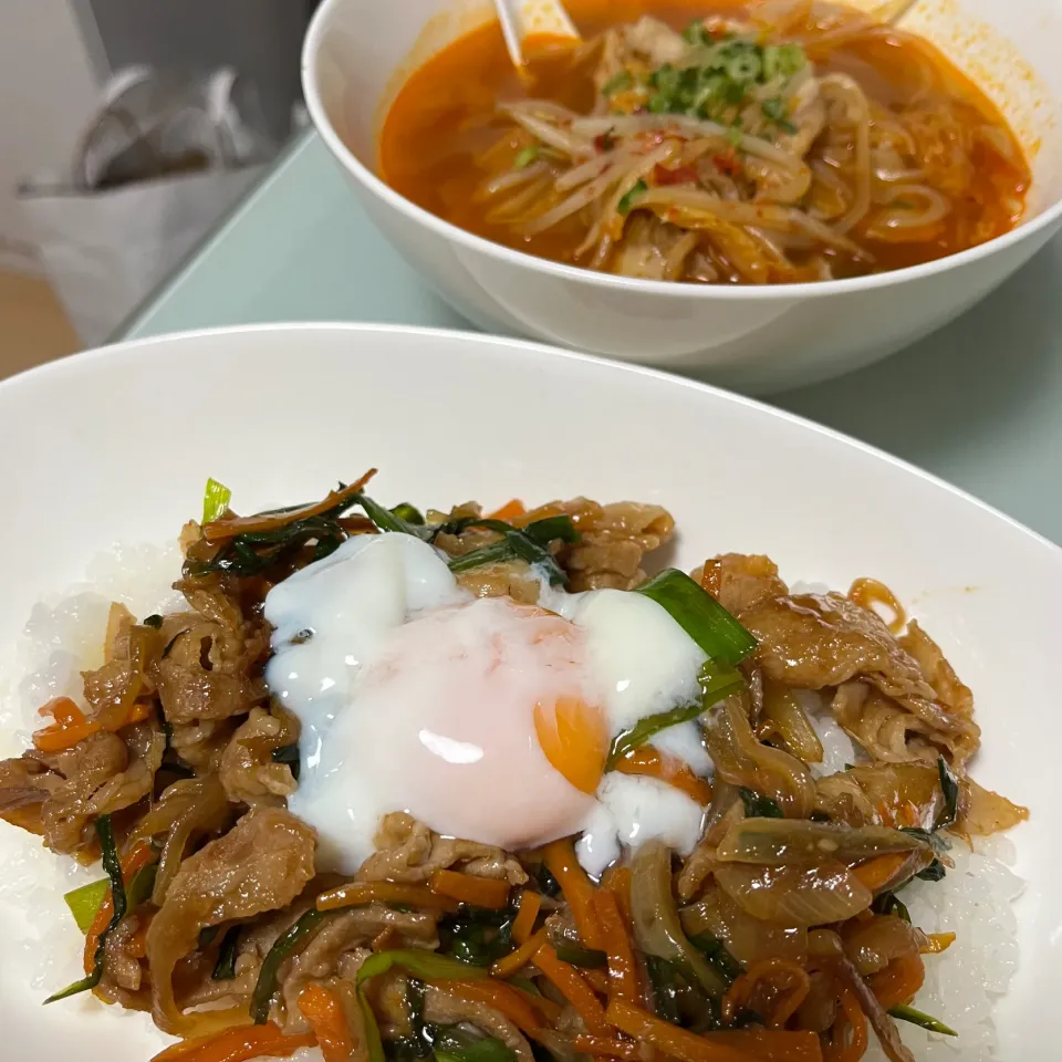 キムチスープとプルコギ丼|ぞぅありさん