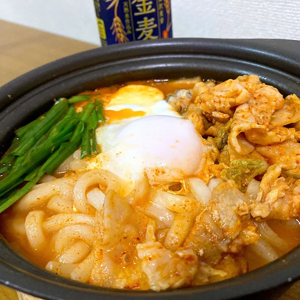 暑い時こそ 熱々 チゲ風煮込みうどん🥢|makiയꕤさん