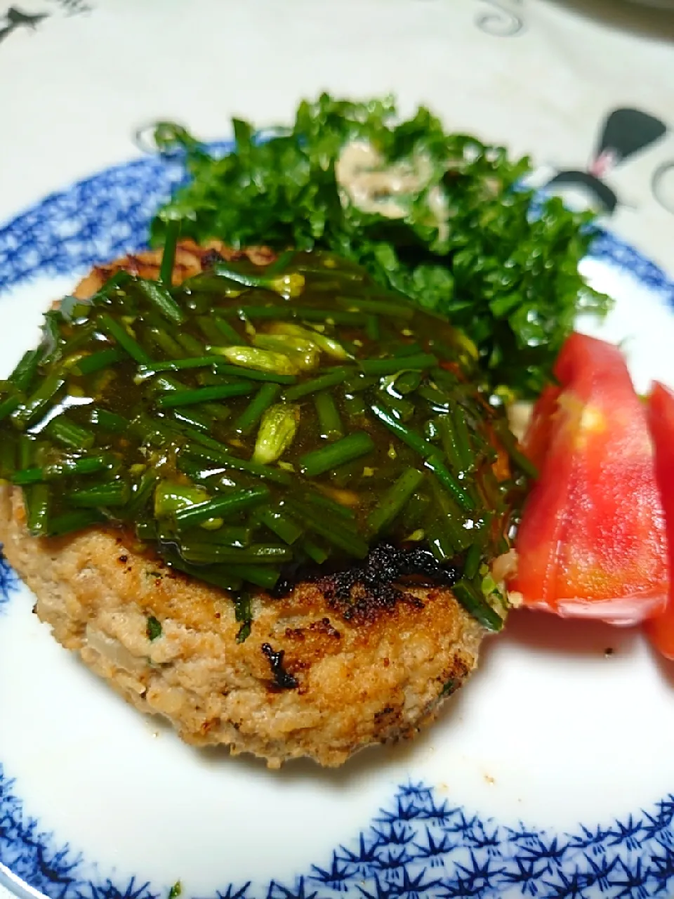 花ニラあんかけの豆腐ハンバーグ|オーリーさん