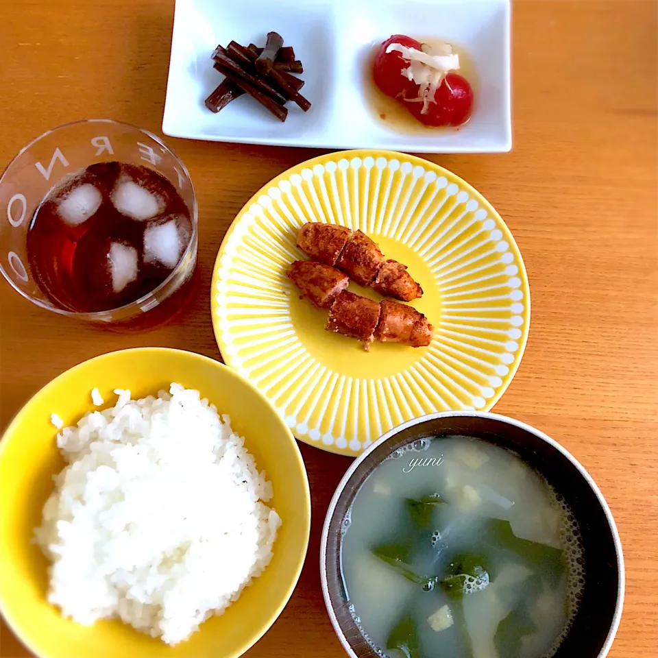 Snapdishの料理写真:辛子明太子ごま油焼きで、朝ごはん☀️|🌸yuni🌸さん