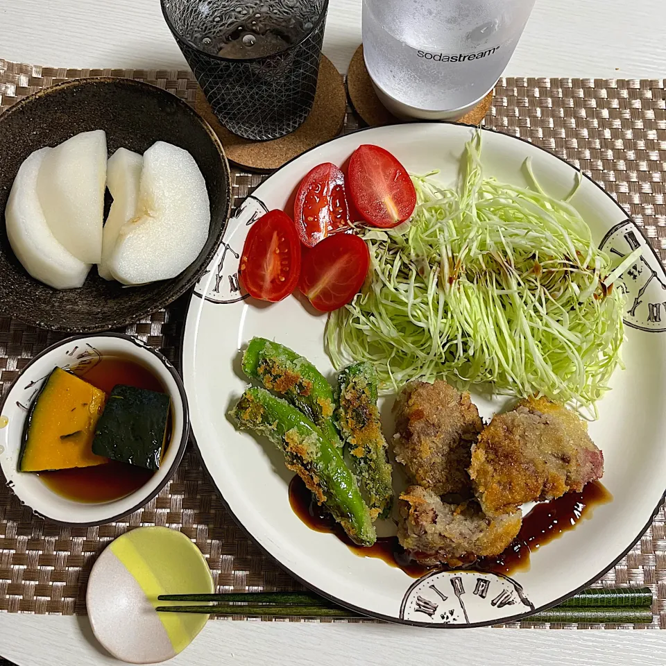 Snapdishの料理写真:8/31晩ご飯：鹿もも肉の一口カツ|ななみんさん