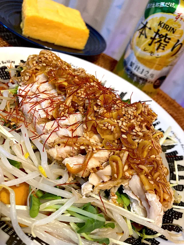Snapdishの料理・レシピ写真:よだれどりをリクエストされたけどなんとなくそれっぽい鶏🐓😆🍻💕✨｜節約でもゆずれない！美味しくてバランスのいいメニュー♪